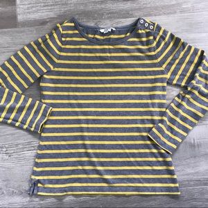 Boden button shoulder striped Breton shirt